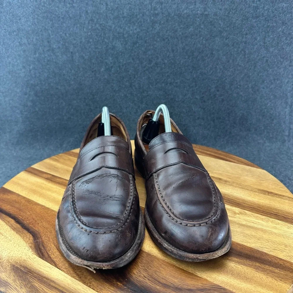 J Crew Ludlow Penny Loafers Mens 10D Dark Brown Classic Slip On Dress Shoes